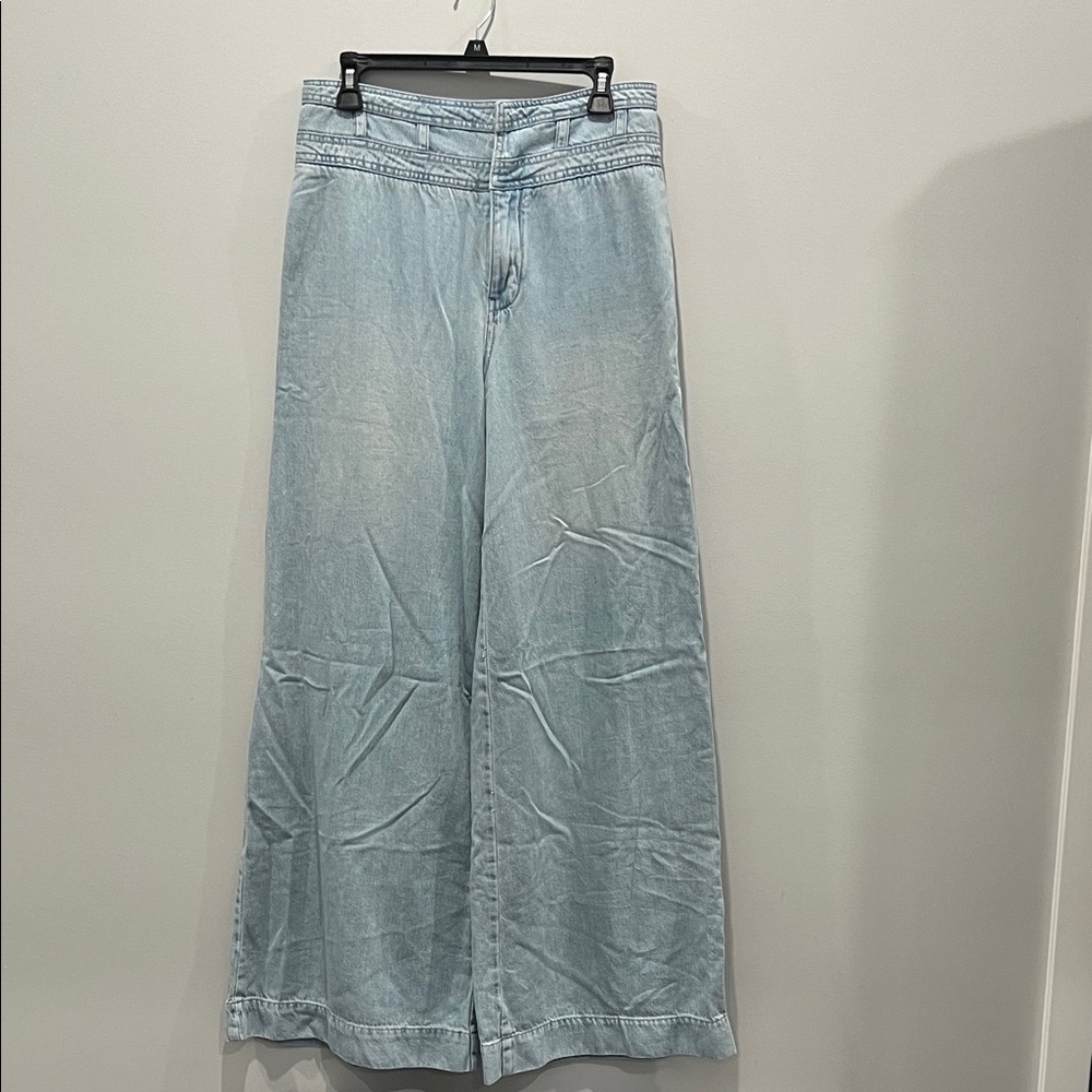 Free People Light Blue Wide-Leg Denim Jeans